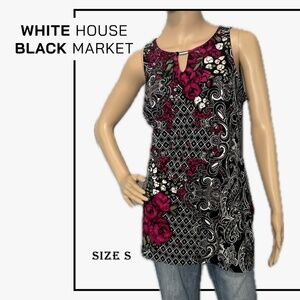 WHITE HOUSE BLACK MARKET Floral Sleeveless Top (Size S)